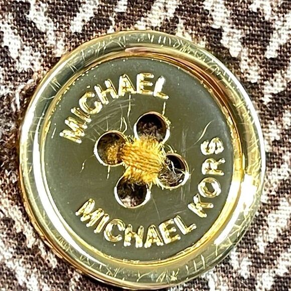 Michael Kors Women Jacket Brown Faux Leather Sleeve Tweed Size 4 - Picture 11 of 12